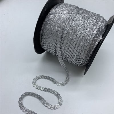 5 γιάρδες/Παρτίδα 6 χιλιοστά Ασημένιες πούλιες Γυαλιστερές πολυεπίπεδες χαλαρές πούλιες Παλιέδες Ράψιμο Γαμήλια χειροτεχνία DIY Scrapbooking μενταγιόν