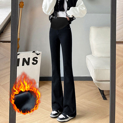 Paprasti moteriški Charleston džinsai aukštu juosmeniu