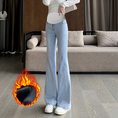 Paprasti moteriški Charleston džinsai aukštu juosmeniu