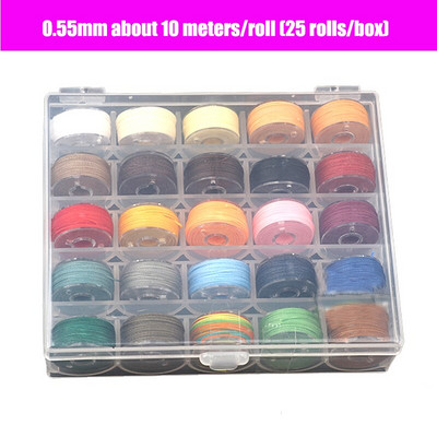 25 ρολό/κουτί με στρογγυλή κερωμένη κλωστή Κορδόνι με επίστρωση κεριού από πολυεστέρα για πλεκτά βραχιόλια Αξεσουάρ DIY ή ραπτικές χειροτεχνίες από δέρμα
