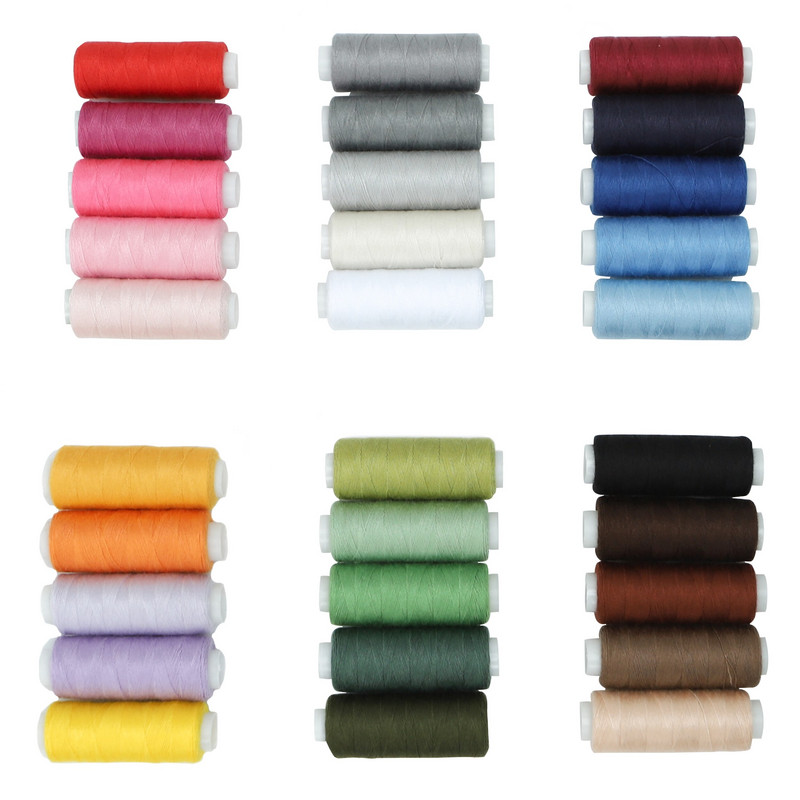 30 värvi, 200 meetrit koonuse kohta, kedratud polüesterõmblusniit 402 Vastupidav tavaline majapidamisõmbluskomplekt