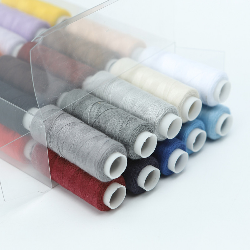 30 värvi, 200 meetrit koonuse kohta, kedratud polüesterõmblusniit 402 Vastupidav tavaline majapidamisõmbluskomplekt