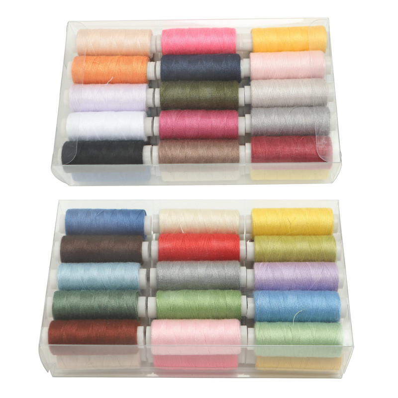 30 värvi, 200 meetrit koonuse kohta, kedratud polüesterõmblusniit 402 Vastupidav tavaline majapidamisõmbluskomplekt