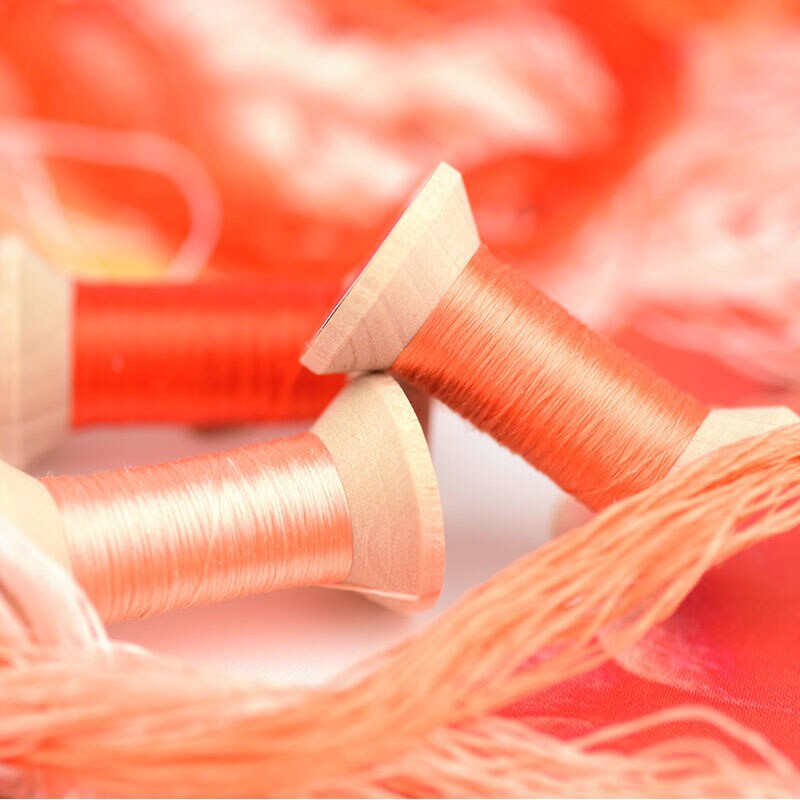 20m Mini Spool/Suzhou κέντημα νήμα κεντήματος / καρούλι από μεταξωτό νήμα / μεταξωτό νήμα κεντήματος /Κόκκινο πορτοκαλί