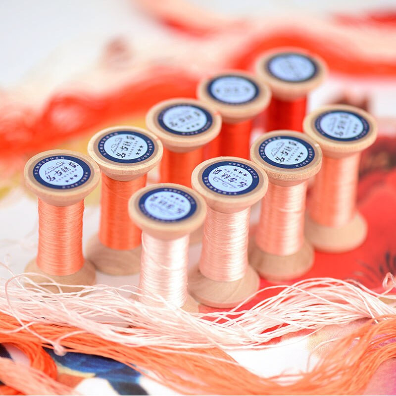 20m Mini Spool/Suzhou κέντημα νήμα κεντήματος / καρούλι από μεταξωτό νήμα / μεταξωτό νήμα κεντήματος /Κόκκινο πορτοκαλί