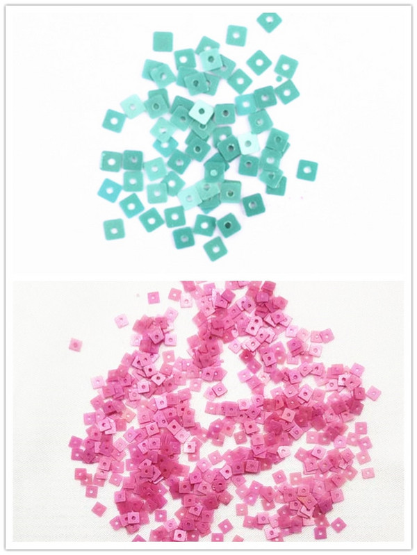 10 g/vrećica 3*3 mm smaragdno/ružičasto četvrtaste šljokice PVC paillettes ravne šljokice DIY odjeća za vjenčanje Šivaći obrt Lentejuelas dodaci