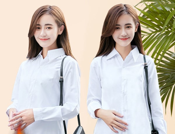 Γυναικείο casual πουκάμισο εγκυμοσύνης με κλασικό γιακά δύο μοντέλα