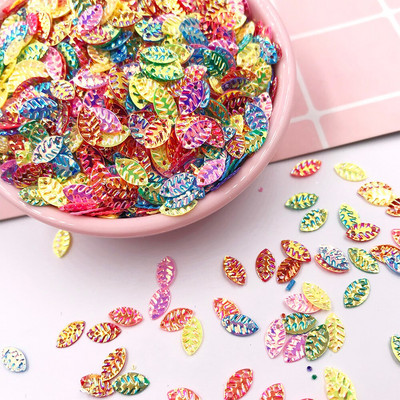 20g Mixed AB Color Leaves Loose Sequins for Crafts Πιλέτες DIY Glitter Confetti Τσάντα ρούχων Αξεσουάρ ραπτικής Παγιέτα 5*8mm