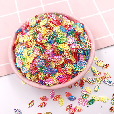 20g Mixed AB Color Leaves Loose Sequins for Crafts Πιλέτες DIY Glitter Confetti Τσάντα ρούχων Αξεσουάρ ραπτικής Παγιέτα 5*8mm