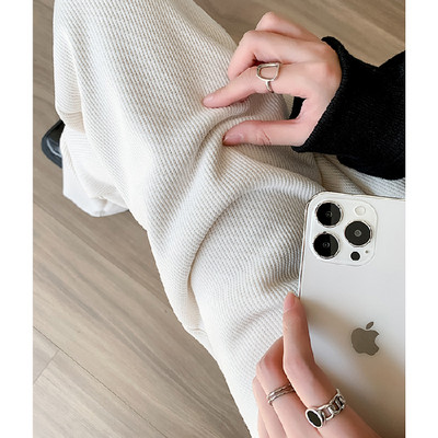 Pantaloni de maternitate cu talie înaltă în dungi de damă