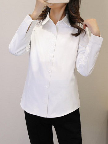 Γυναικείο μακρυμάνικο casual πουκάμισο με κλασικό γιακά