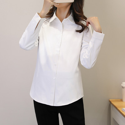 Naiste pikkade varrukatega vabaajasärk klassikalise kraega