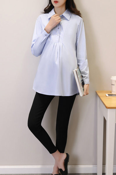 Γυναικείο casual πουκάμισο με κλασικό γιακά για εγκύους