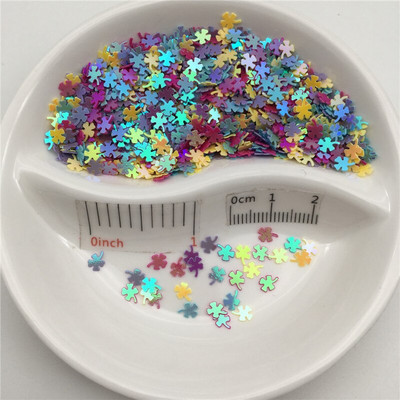 4mm Τετράφυλλο τριφύλλι PVC χαλαρές παγιέτες παγιέτες για μανικιούρ νυχιών, κομφετί γάμου, αξεσουάρ για στολίδια/χειροτεχνίες