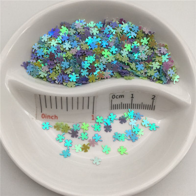 4mm Τετράφυλλο τριφύλλι PVC χαλαρές παγιέτες παγιέτες για μανικιούρ νυχιών, κομφετί γάμου, αξεσουάρ για στολίδια/χειροτεχνίες