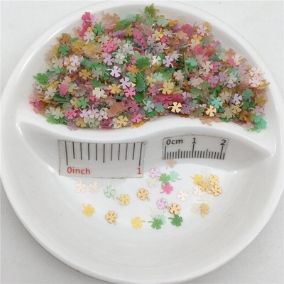 4mm Τετράφυλλο τριφύλλι PVC χαλαρές παγιέτες παγιέτες για μανικιούρ νυχιών, κομφετί γάμου, αξεσουάρ για στολίδια/χειροτεχνίες