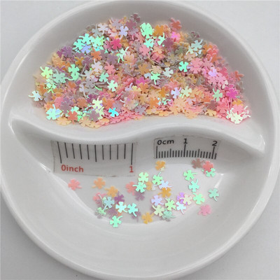 4mm Τετράφυλλο τριφύλλι PVC χαλαρές παγιέτες παγιέτες για μανικιούρ νυχιών, κομφετί γάμου, αξεσουάρ για στολίδια/χειροτεχνίες