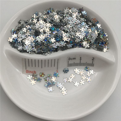 4mm Τετράφυλλο τριφύλλι PVC χαλαρές παγιέτες παγιέτες για μανικιούρ νυχιών, κομφετί γάμου, αξεσουάρ για στολίδια/χειροτεχνίες