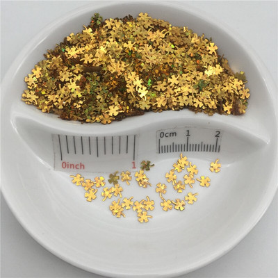 4mm Τετράφυλλο τριφύλλι PVC χαλαρές παγιέτες παγιέτες για μανικιούρ νυχιών, κομφετί γάμου, αξεσουάρ για στολίδια/χειροτεχνίες