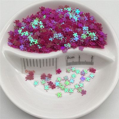 4mm Τετράφυλλο τριφύλλι PVC χαλαρές παγιέτες παγιέτες για μανικιούρ νυχιών, κομφετί γάμου, αξεσουάρ για στολίδια/χειροτεχνίες