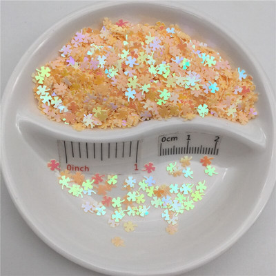 4mm Τετράφυλλο τριφύλλι PVC χαλαρές παγιέτες παγιέτες για μανικιούρ νυχιών, κομφετί γάμου, αξεσουάρ για στολίδια/χειροτεχνίες