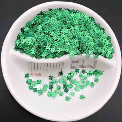 4mm Τετράφυλλο τριφύλλι PVC χαλαρές παγιέτες παγιέτες για μανικιούρ νυχιών, κομφετί γάμου, αξεσουάρ για στολίδια/χειροτεχνίες