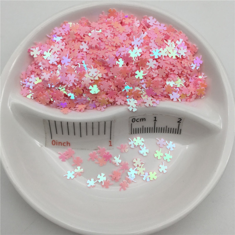 4mm Τετράφυλλο τριφύλλι PVC χαλαρές παγιέτες παγιέτες για μανικιούρ νυχιών, κομφετί γάμου, αξεσουάρ για στολίδια/χειροτεχνίες