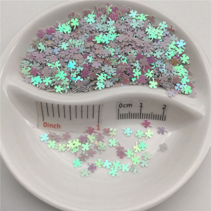 4mm Τετράφυλλο τριφύλλι PVC χαλαρές παγιέτες παγιέτες για μανικιούρ νυχιών, κομφετί γάμου, αξεσουάρ για στολίδια/χειροτεχνίες