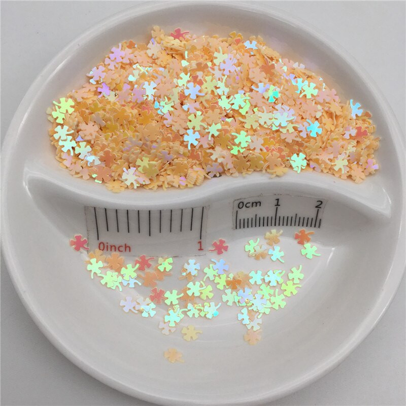 4mm Τετράφυλλο τριφύλλι PVC χαλαρές παγιέτες παγιέτες για μανικιούρ νυχιών, κομφετί γάμου, αξεσουάρ για στολίδια/χειροτεχνίες