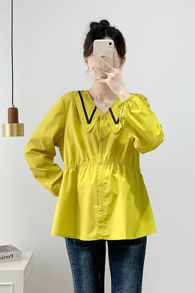 Cămașă de maternitate de damă la modă cu decolteu în V