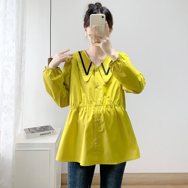 Cămașă de maternitate de damă la modă cu decolteu în V