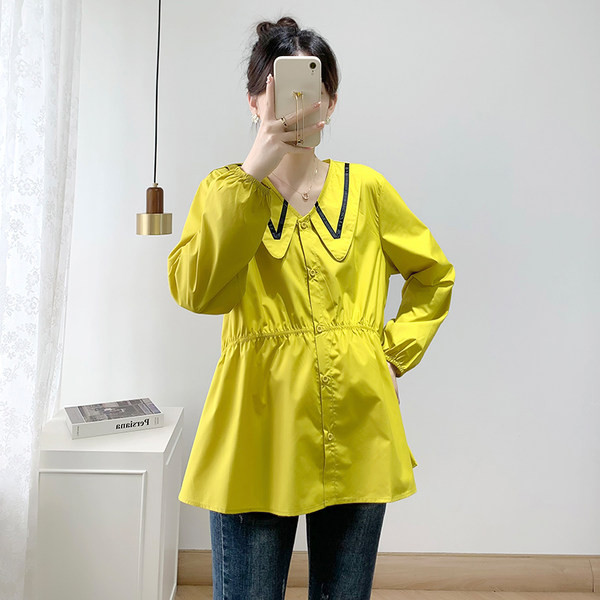 Cămașă de maternitate de damă la modă cu decolteu în V