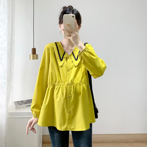 Cămașă de maternitate de damă la modă cu decolteu în V