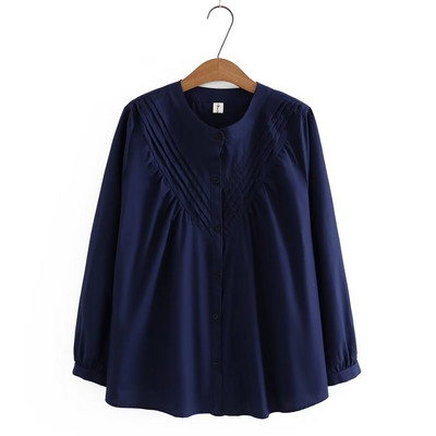 Дамска ежедневна риза- с копчета и овално деколте