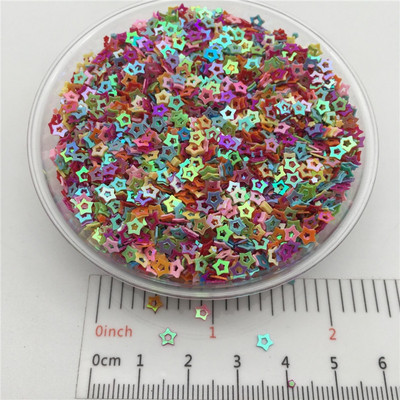 3mm Hollow Star S Shape PVC lahtised litrid Glitter Paillettes küünte kunsti maniküüri, pulmakonfettide jaoks, aksessuaarid kaunistuseks/Cr