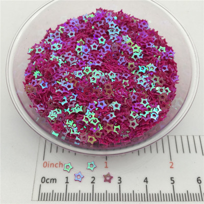 3mm Hollow Star S Shape PVC lahtised litrid Glitter Paillettes küünte kunsti maniküüri, pulmakonfettide jaoks, aksessuaarid kaunistuseks/Cr