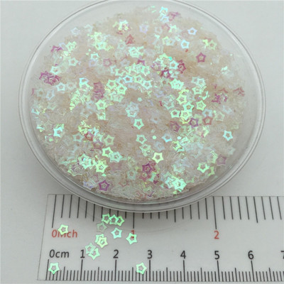 3mm Hollow Star S Shape PVC lahtised litrid Glitter Paillettes küünte kunsti maniküüri, pulmakonfettide jaoks, aksessuaarid kaunistuseks/Cr
