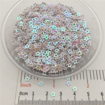 3mm Hollow Star S Shape PVC lahtised litrid Glitter Paillettes küünte kunsti maniküüri, pulmakonfettide jaoks, aksessuaarid kaunistuseks/Cr