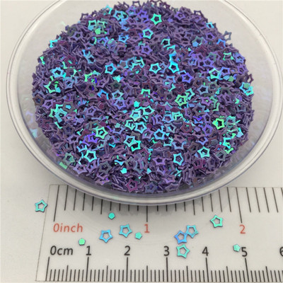 3mm Hollow Star S Shape PVC lahtised litrid Glitter Paillettes küünte kunsti maniküüri, pulmakonfettide jaoks, aksessuaarid kaunistuseks/Cr