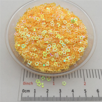3mm Hollow Star S Shape PVC lahtised litrid Glitter Paillettes küünte kunsti maniküüri, pulmakonfettide jaoks, aksessuaarid kaunistuseks/Cr