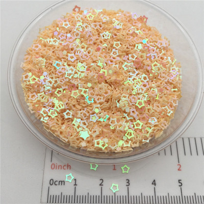 3mm Hollow Star S Shape PVC lahtised litrid Glitter Paillettes küünte kunsti maniküüri, pulmakonfettide jaoks, aksessuaarid kaunistuseks/Cr