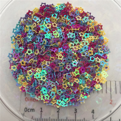 3mm Hollow Star S Shape PVC lahtised litrid Glitter Paillettes küünte kunsti maniküüri, pulmakonfettide jaoks, aksessuaarid kaunistuseks/Cr