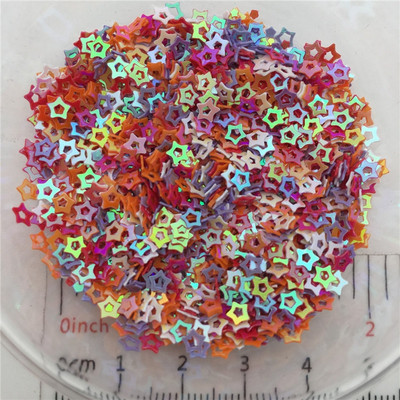 3mm Hollow Star S Shape PVC lahtised litrid Glitter Paillettes küünte kunsti maniküüri, pulmakonfettide jaoks, aksessuaarid kaunistuseks/Cr