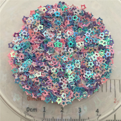 3mm Hollow Star S Shape PVC lahtised litrid Glitter Paillettes küünte kunsti maniküüri, pulmakonfettide jaoks, aksessuaarid kaunistuseks/Cr