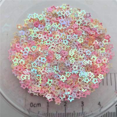 3mm Hollow Star S Shape PVC lahtised litrid Glitter Paillettes küünte kunsti maniküüri, pulmakonfettide jaoks, aksessuaarid kaunistuseks/Cr