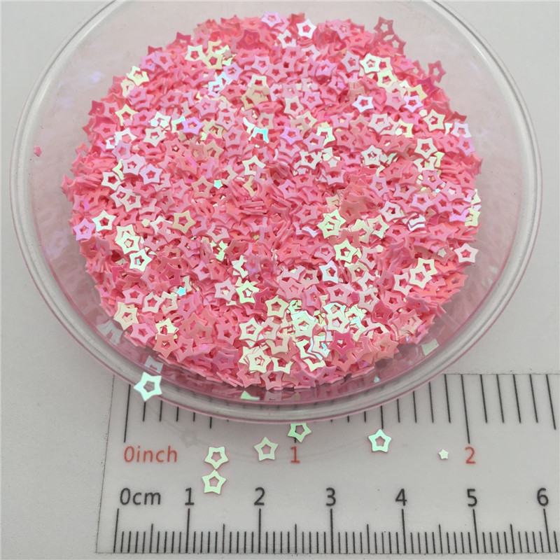 3mm Hollow Star S Shape PVC lahtised litrid Glitter Paillettes küünte kunsti maniküüri, pulmakonfettide jaoks, aksessuaarid kaunistuseks/Cr