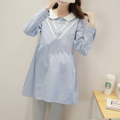 Uue mudeli lühikeste ja pikkade varrukatega laia mustriga rasedate särk