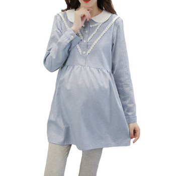 Нов модел риза за бременни с къс и дълъг ръкав-широк модел