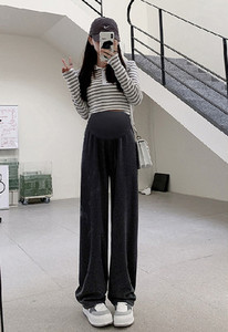 Široke hlače za trudnice s visokim strukom