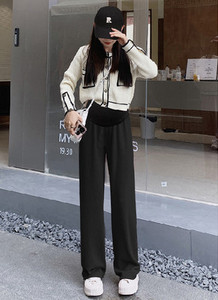 Široke hlače za trudnice s visokim strukom